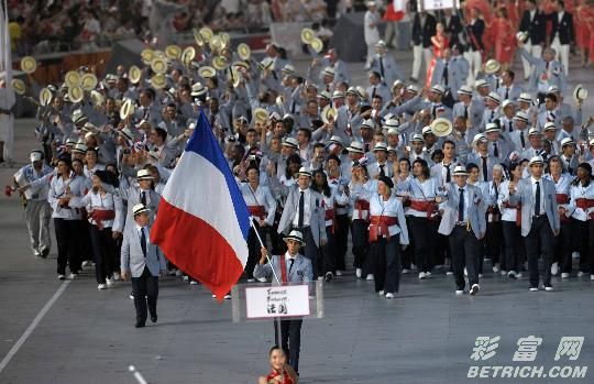 北京奥运会运动员入场仪式 法国代表团入场